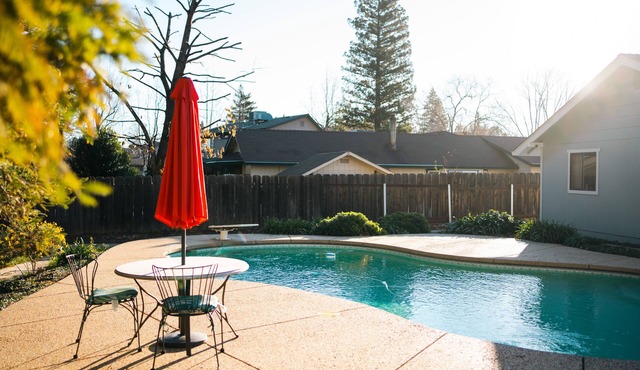Enjoy a Hot Tub and a Pool at our Redding House Retreat