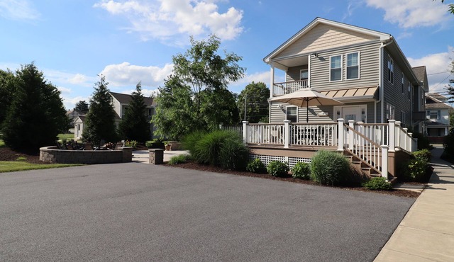 Enjoy a soak in the hot tub and a bonfire after exploring Lancaster County!