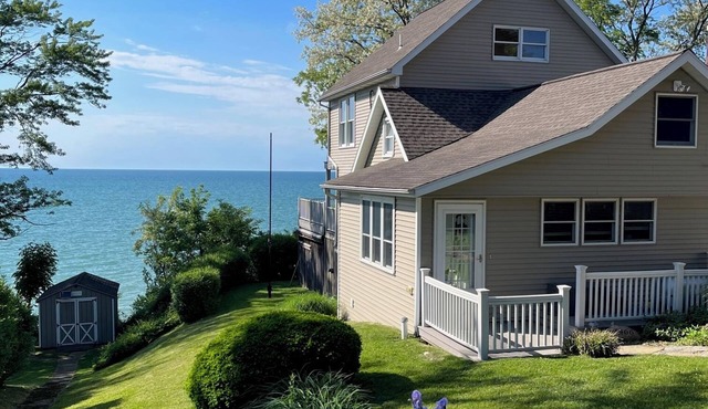 Enjoy fall on the lake - colorful leaves, the grape harvest. Or, Winter snuggle.