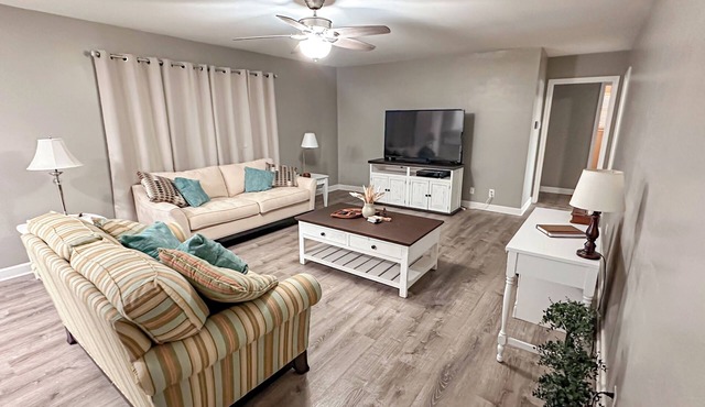 Enjoy farmhouse charm in this 4-bedroom, 2-bath ranch retreat just minutes from downtown Gainesville, the Frank Buck Zoo, and local parks. Sleeping up to 10, it’s perfect for families or group getaways, offering a bright open layout and cozy country