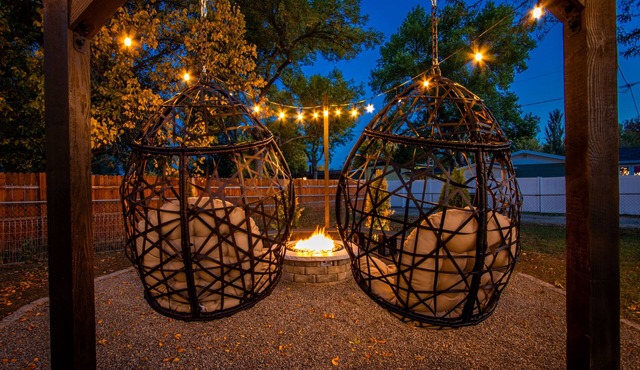 Enjoy the hot tub and gas fire pit in this 5 bedroom 2.5 bath house