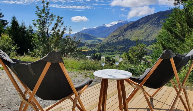 Entire 2 bedroom detached chalet, in private woodland with valley views.