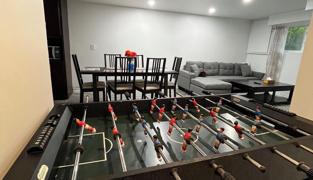 Entire basement suite with a foosball table!