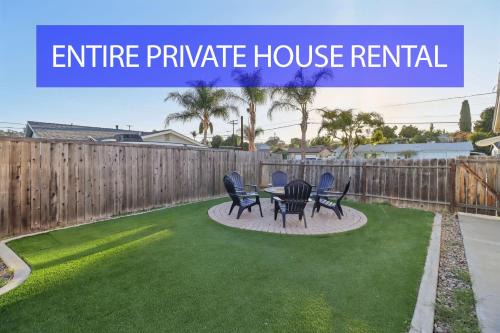 Entire Private Home with 3 Bedrooms, Gated Yard, Parking, King Bed, Available Now