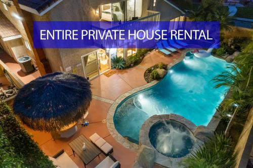 Entire Private Home with 4 Bedrooms, Pool, Hot Tub, King Bed, Garage, Available Now