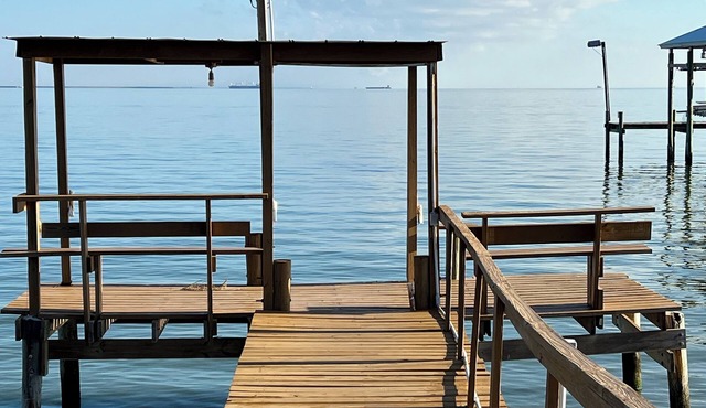 Entire Waterfront Home with 110Ft lighted private Fishing Pier on Galveston Bay!
