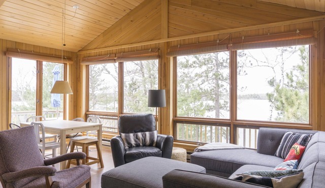 Escape to this private, charming, up north cabin overlooking 8th Crow Wing Lake