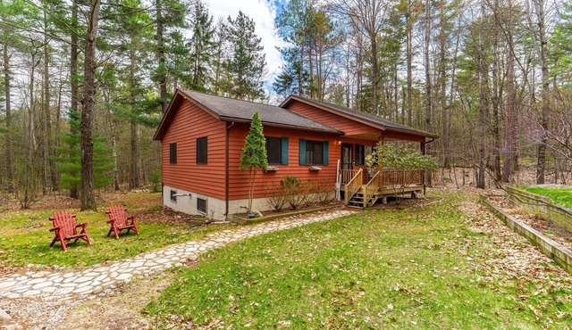Evergreen Escape: Cozy 3BR Jay cabin, pet-friendly, near Whiteface Mountain