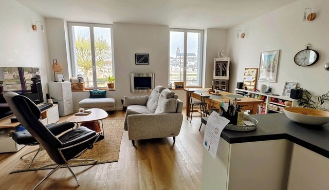 Exceptional view of the Loire and the Old Town, with parking at Chez Gabin