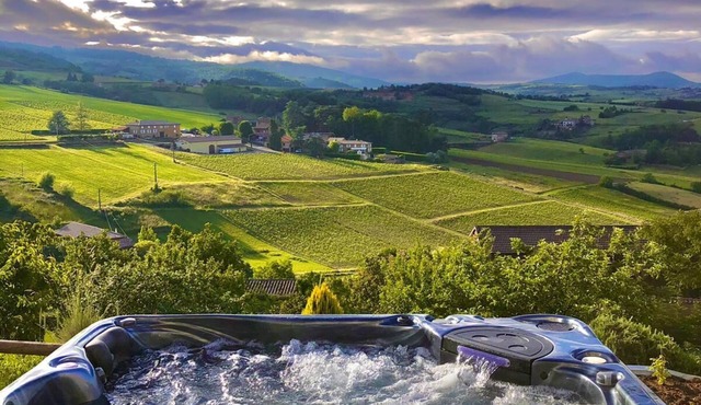 Exceptional villa with swimming pool, spa, view in the middle of the vineyards