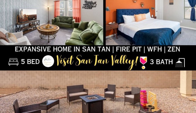 Expansive Home In San Tan | Fire Pit | WFH | Zen