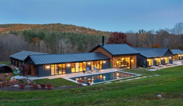 Expansive Rustic and Modern Berkshires Estate on 66 Acres, Mountain Views,.
