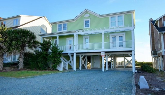 Experience oceanfront luxury at Sweet Dreams, a spacious 4BR retreat in Holden Beach.