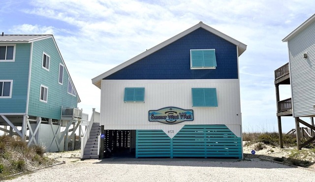 Experience oceanfront bliss at Summer Wind West in Oak Island! Ideal for 12 guests.