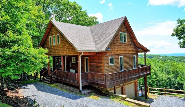 Experience serenity in this 3-bedroom cabin with stunning views in West Jefferson, NC.