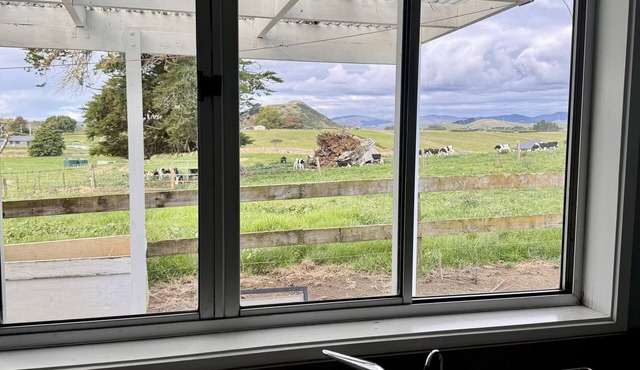 Experience the country life, on a working dairy/dry stock farm with a view