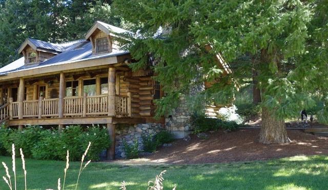 Experience the tranquility and magic of Sun Valley at this Board Ranch log cabin