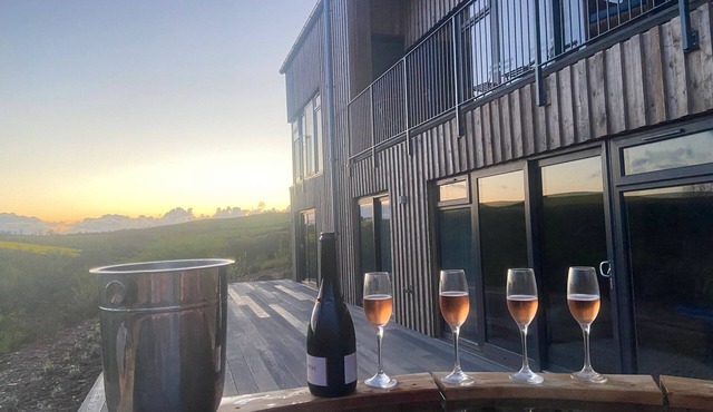 Fabulous barn, tennis court,wood fired hot tub tucked away on working farm