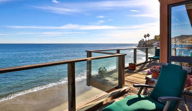 Fabulous five bedroom Malibu beach house on a dry private beach