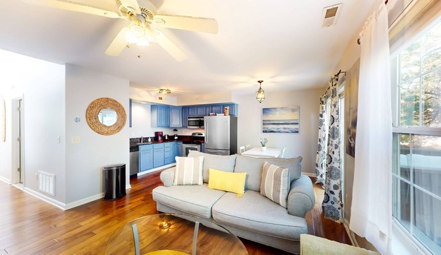 Fairway Village Lewes townhome in great location with deck, games, W/D, and AC