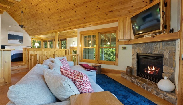 Fairytale 3-bedroom cabin in lovely Black Mountain with Views, WiFi, Hot Tub