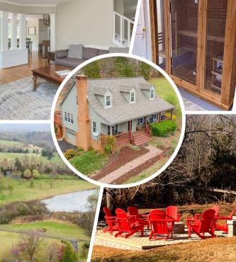 Family and Pet Friendly Retreat with Sauna, Firepit, Pond Views Near Route 151 Wineries