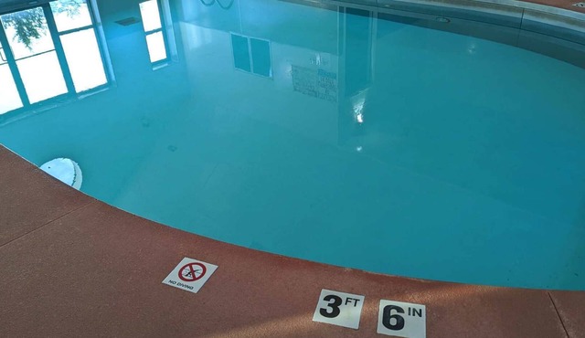 Family cabin by indoor pool.