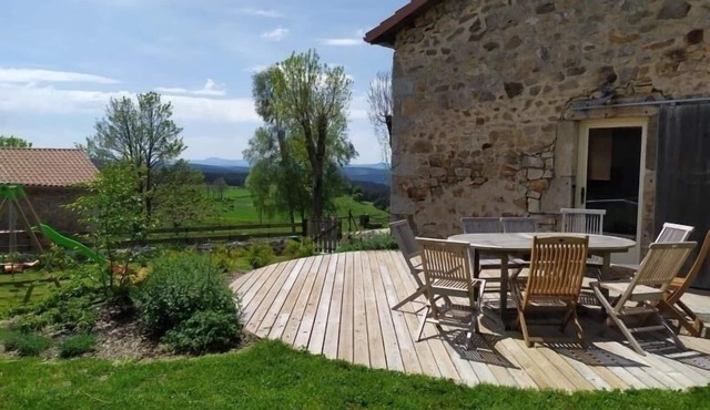 Family Cottage in Riotord with Garden and Playground
