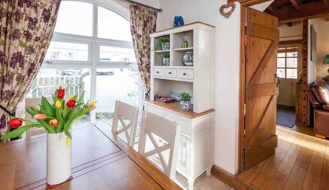 Family Cottage Private Bathroom with Garden View at Skipbridge Farm Cottages