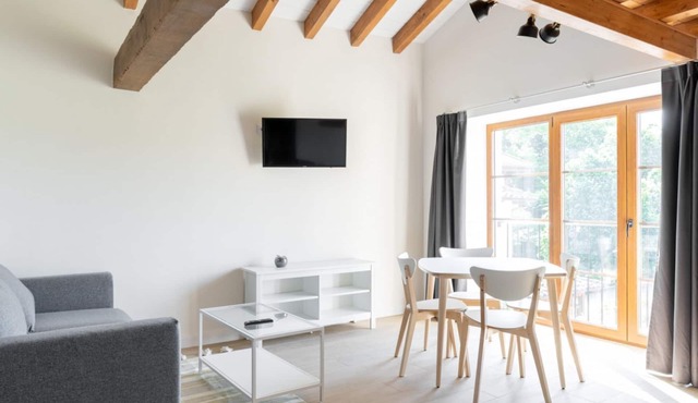 Family apartment with garden view and chill-out cube in the garden