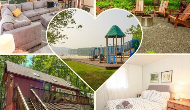 Family Friendly 4-BR Pocono Hideaway 1st Floor Bedroom, Fire Pit, Pet-Friendly