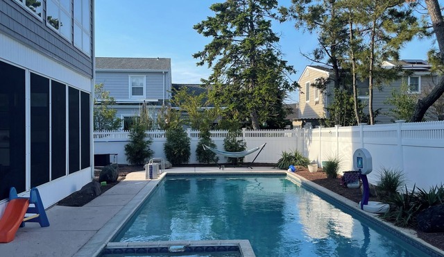 Family Friendly home with Heated Pool and Private Beach at the Jersey Shore