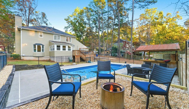 Family-Friendly Home w/Private Pool, Games, Fire Pit & Easy City Access