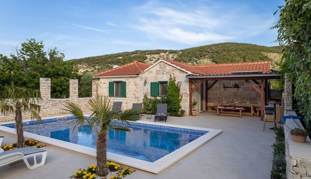 Family friendly house with a swimming pool Postira, Brač (K-19563)