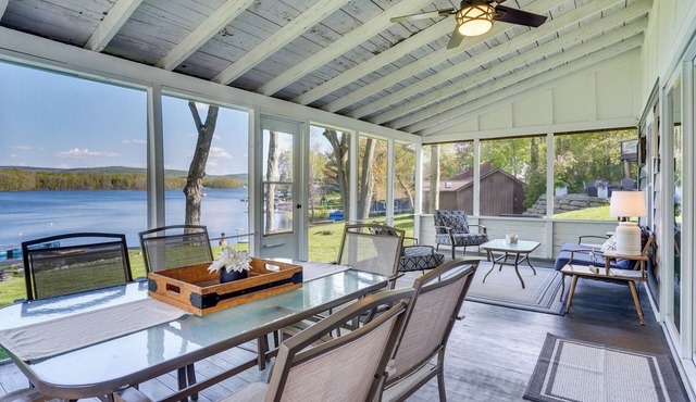 Family Friendly! Lakefront Tully Getaway w/Porch