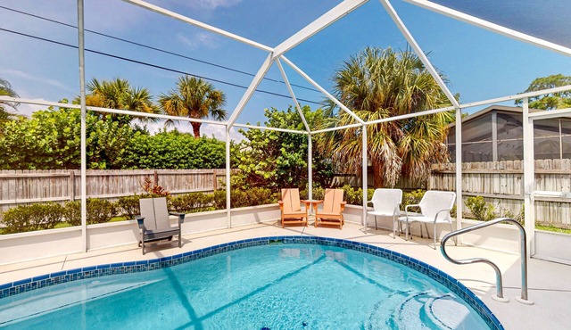 Family-Friendly Sebastian Escape — Screened Private Pool, BBQ Grill & Outdoor Patio! 🌴