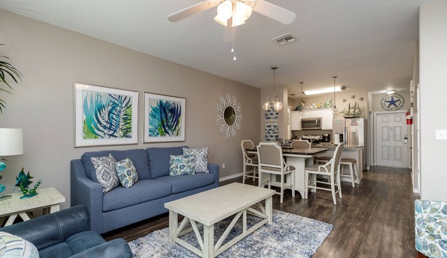 Family-Friendly Beach Escape Steps from Sand with 2 Pools & Balcony Views