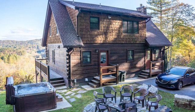 Family-Friendly Log Cabin with Hot Tub, Fire Pit & Game Room – Pet Welcome!