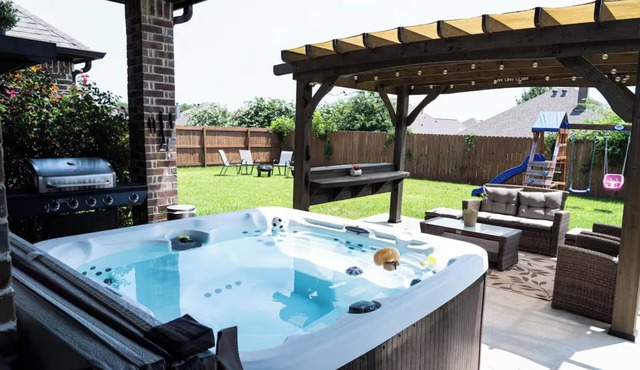 Family Fun 3BR Getaway with Hot Tub and Play Yard