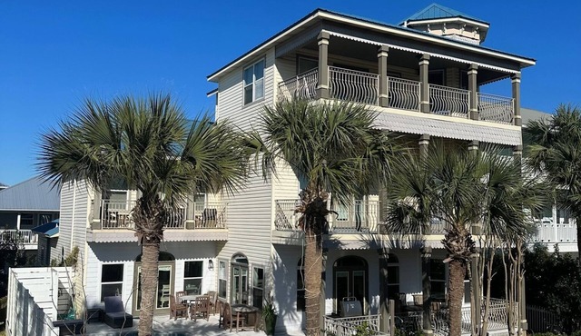 Family fun by the beach! 5500 sq ft with 5 BRs, 5 baths, game room, heated pool