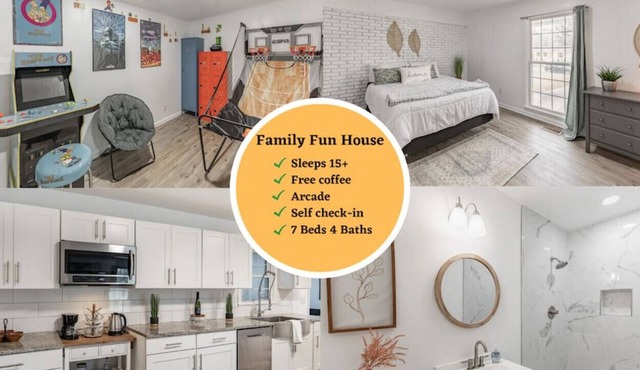 Family Fun Sleeps 15+ w/ Arcade