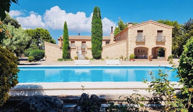 Family-group-pet-friendly finca with unique pool & pine trees