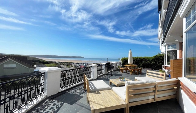 Family home overlooking Woolacombe Beach, designed for fun, sun and surf.