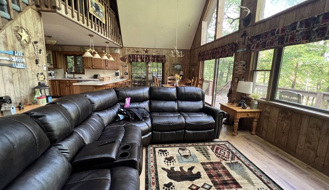 Family Pocono Cabin Game Room Fire Pit Lake Views Sleeps 9