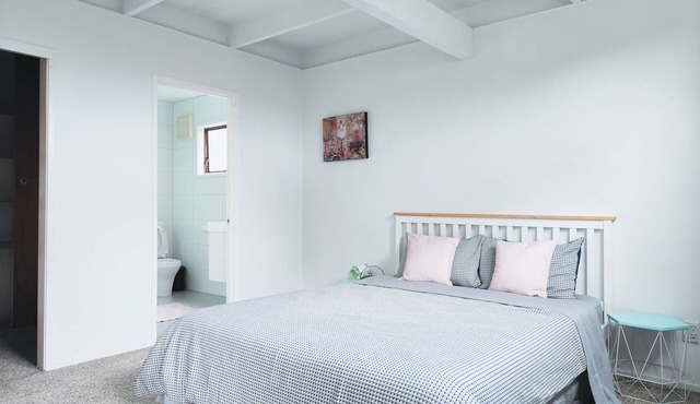 Family room with door lock and self bathroom with bush view