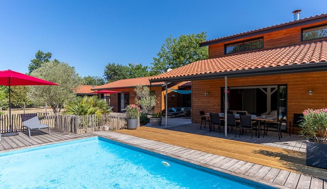 Family Villa Near Biscarrosse Lake - Pool, 10 People, Near Bike Trails