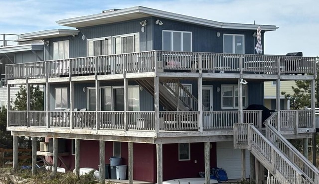 Fantastic ocean views from this first floor ocean front duplex in Harvey Cedars