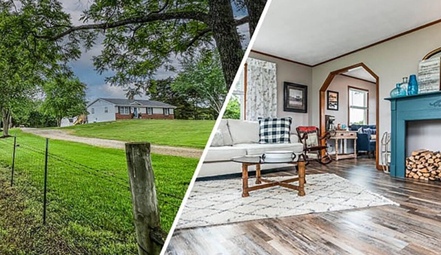 FARMHOUSE on 7+/- Acres with Farm Fresh Breakfast + Crackling Bonfire