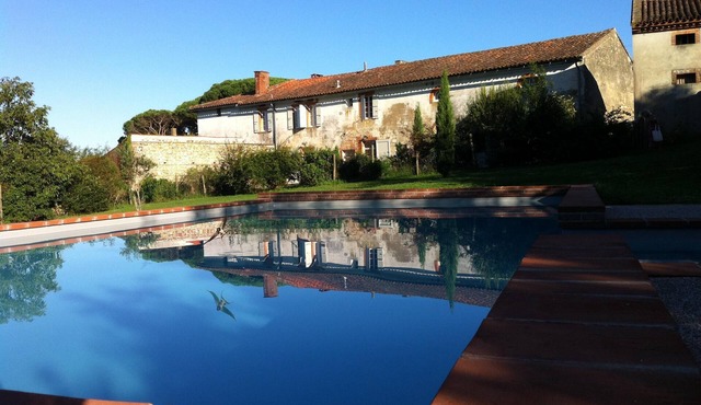 FarmHouse with character facing the Pyrenees mountains