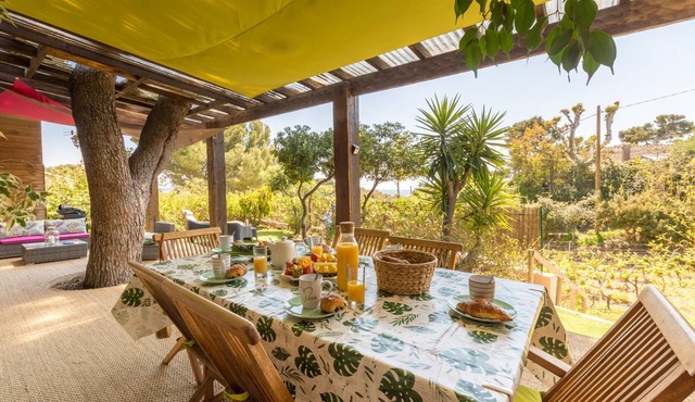 Félyvonne, family villa with sea and vineyard view